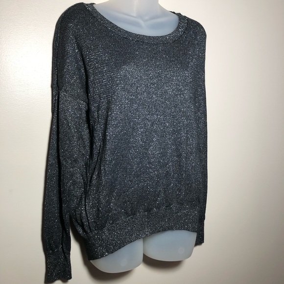 Mossimo Supply Co. Sweaters - Medium Mossimo Black Silver High Low Sweater Top